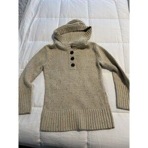 CABELA’S Women’s 3 Button Hooded Pullover Sweater Medium Grandpa Core